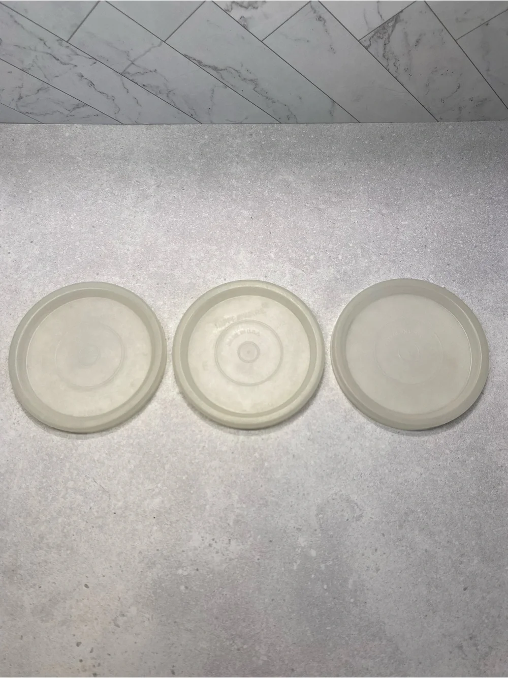 10 Translucent/Sheer/Clear Tupperware Round Replacement Lids  Various Sizes